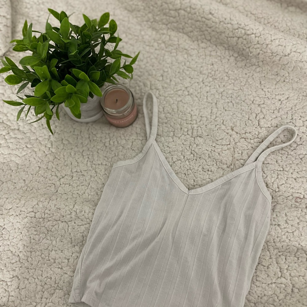 destined c small white cropped tank